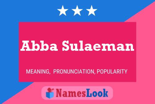 Abba Sulaeman Name Poster