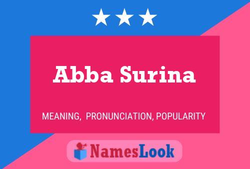 Abba Surina Name Poster