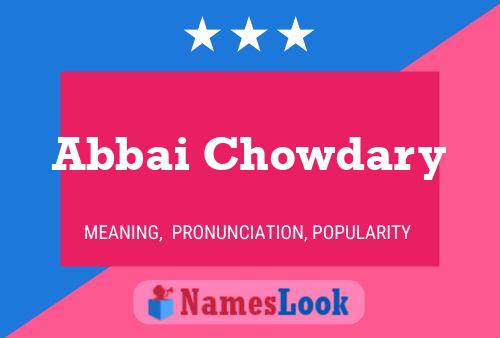 Abbai Chowdary Name Poster