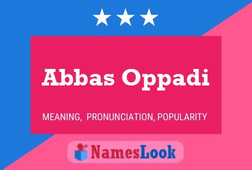 Abbas Oppadi Name Poster