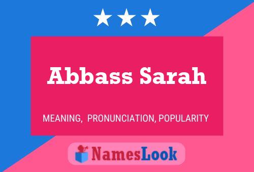 Abbass Sarah Name Poster