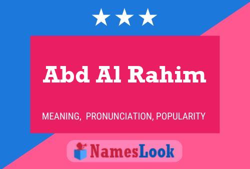 Abd Al Rahim Name Poster