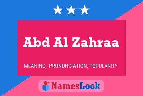 Abd Al Zahraa Name Poster