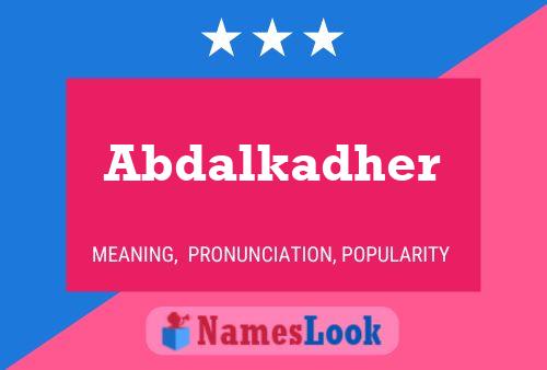 Abdalkadher Name Poster