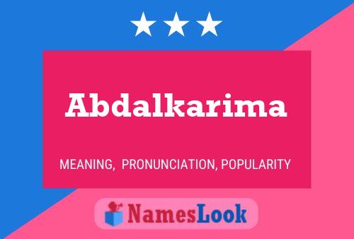 Abdalkarima Name Poster