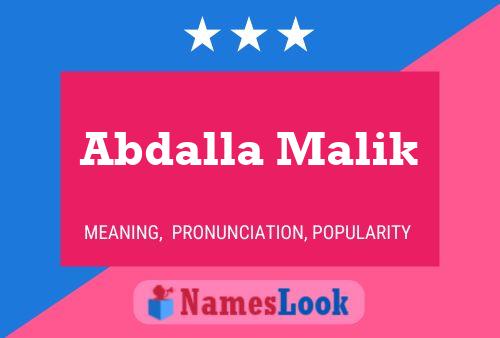 Abdalla Malik Name Poster