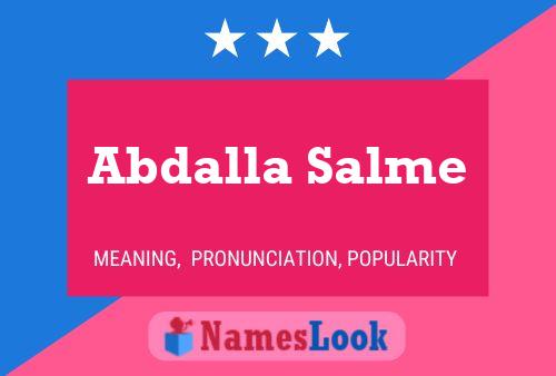 Abdalla Salme Name Poster