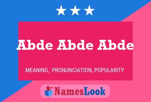 Abde Abde Abde Name Poster