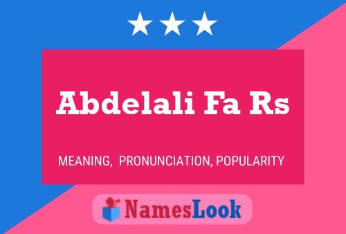 Abdelali Fa Rs Name Poster