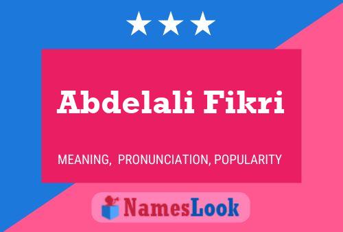 Abdelali Fikri Name Poster