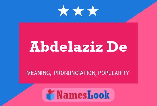 Abdelaziz De Name Poster