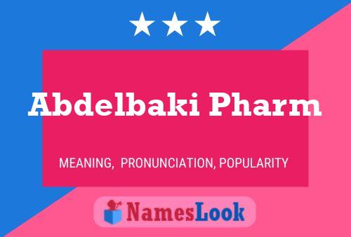 Abdelbaki Pharm Name Poster