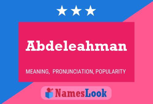 Abdeleahman Name Poster