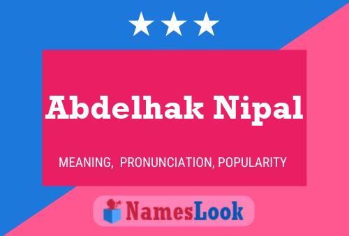 Abdelhak Nipal Name Poster