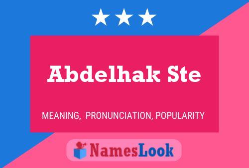 Abdelhak Ste Name Poster