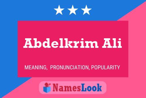 Abdelkrim Ali Name Poster