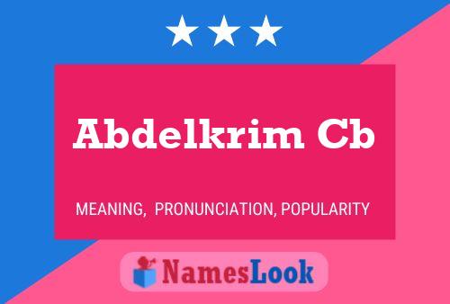 Abdelkrim Cb Name Poster