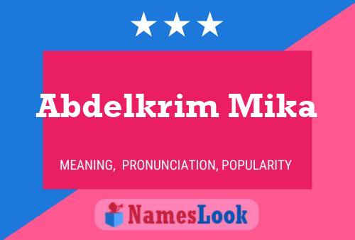 Abdelkrim Mika Name Poster