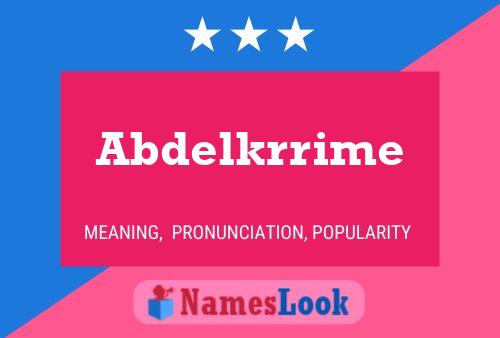 Abdelkrrime Name Poster