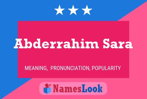 Abderrahim Sara Name Poster