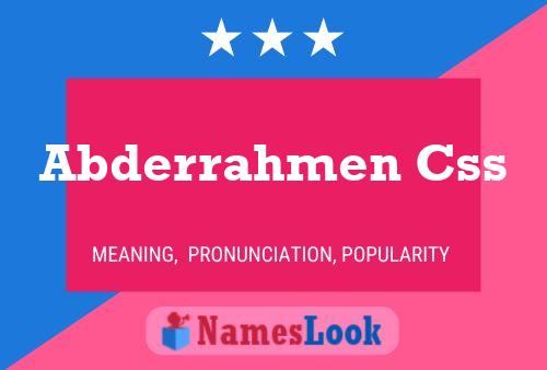 Abderrahmen Css Name Poster