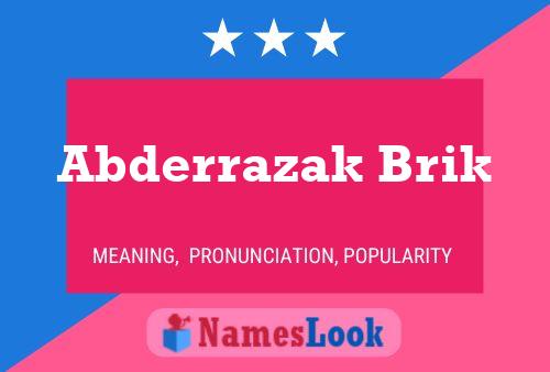 Abderrazak Brik Name Poster