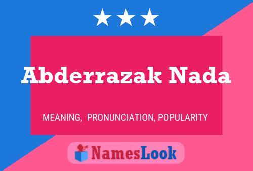 Abderrazak Nada Name Poster