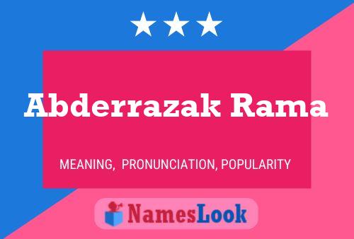 Abderrazak Rama Name Poster