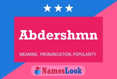 Abdershmn Name Poster