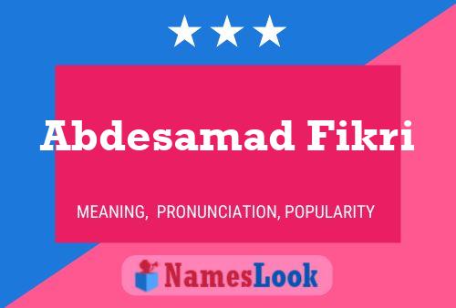 Abdesamad Fikri Name Poster