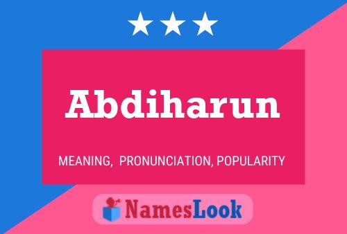 Abdiharun Name Poster