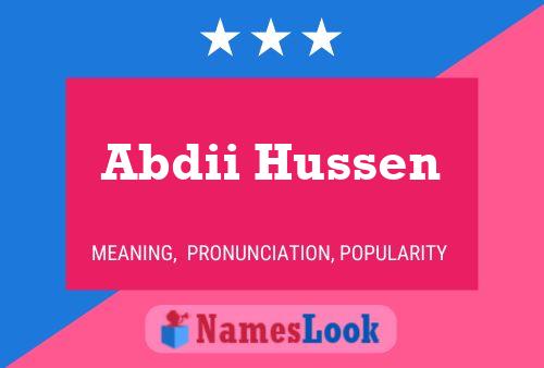 Abdii Hussen Name Poster