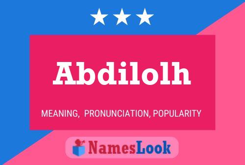 Abdilolh Name Poster