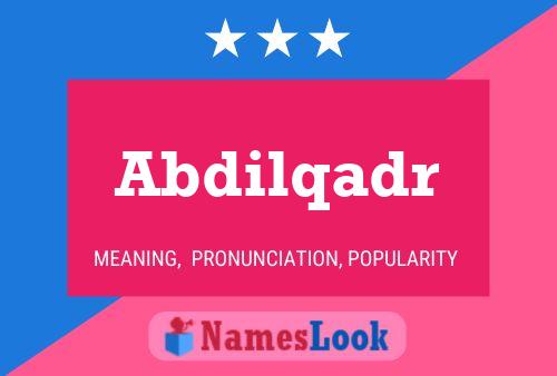 Abdilqadr Name Poster