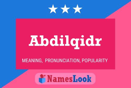 Abdilqidr Name Poster