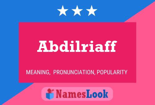 Abdilriaff Name Poster