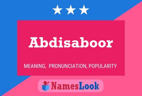 Abdisaboor Name Poster