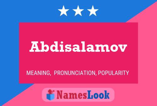 Abdisalamov Name Poster