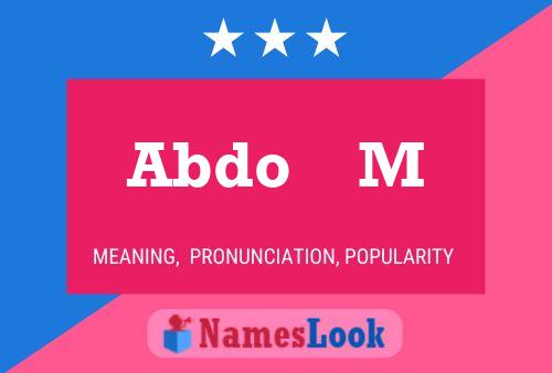 Abdo    M Name Poster