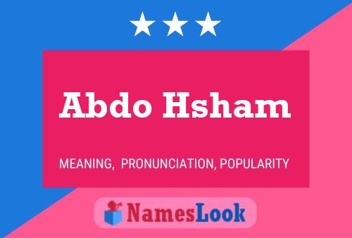 Abdo Hsham Name Poster