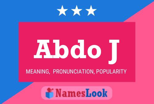 Abdo J Name Poster