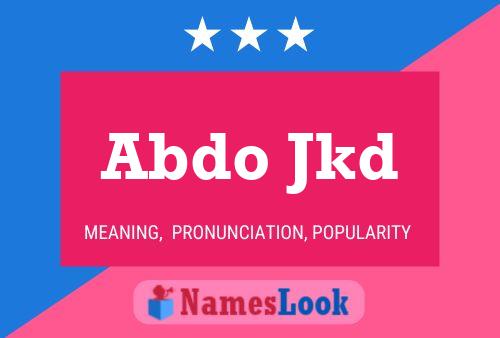 Abdo Jkd Name Poster