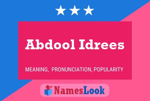 Abdool Idrees Name Poster