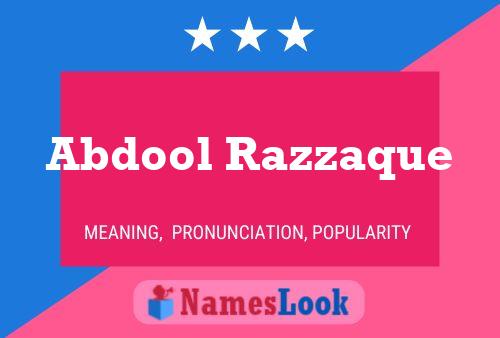 Abdool Razzaque Name Poster