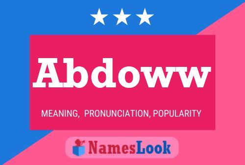 Abdoww Name Poster