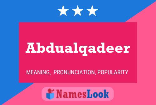 Abdualqadeer Name Poster