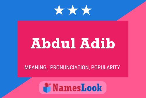 Abdul Adib Name Poster