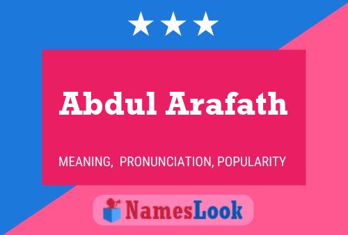 Abdul Arafath Name Poster