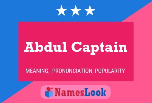 Abdul Captain Name Poster