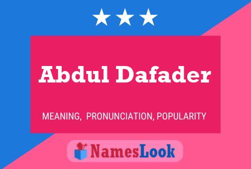 Abdul Dafader Name Poster